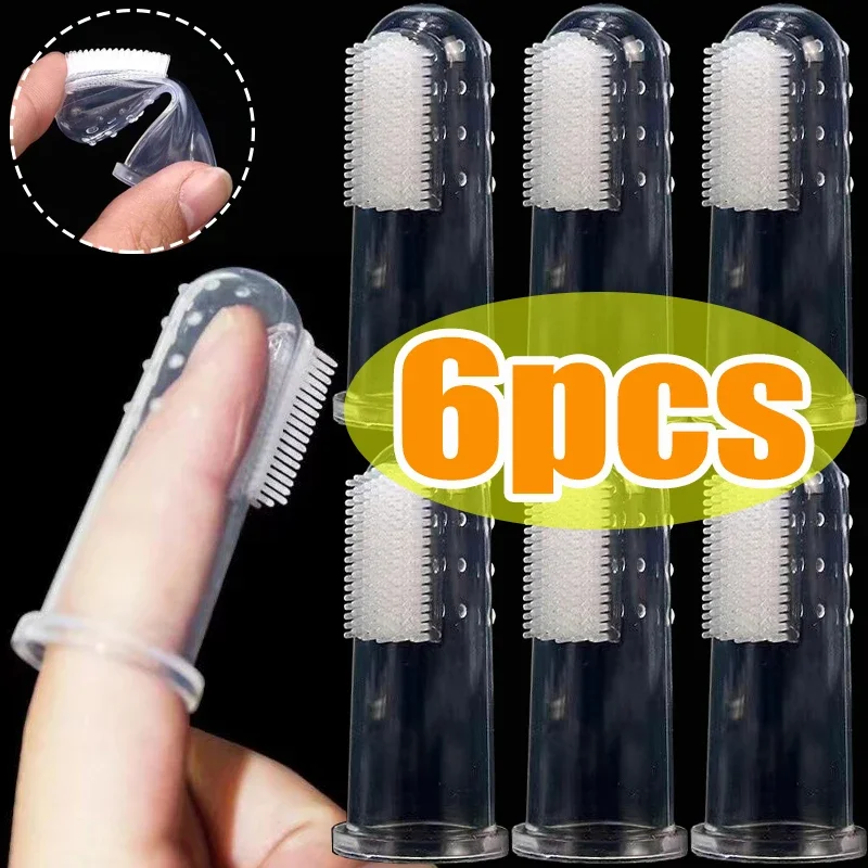 Pet Supplies App - Silicone Soft Pet Finger Cuff Toothbrushes